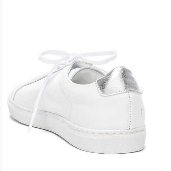 Common Projects Retro Low White and Silver Sneaker - Picture 2 of 7
